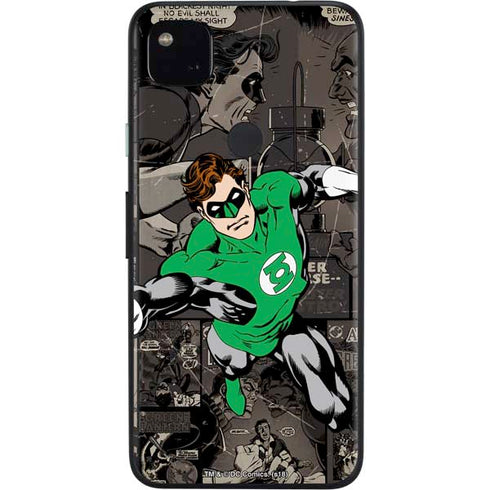 DC Comics Green Lantern Vintage Action Pose Pattern Google Pixel 4a Skin